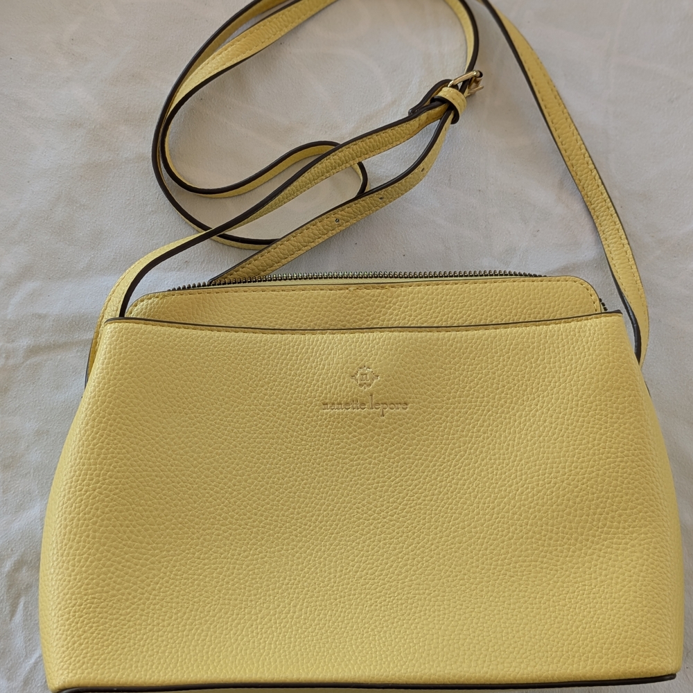 Nanette Lepore Yellow Leather Crossbody Bag